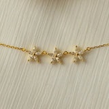 925 Silver Flowers Pendant Clavicle Chain Necklace for Women