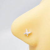 925 Silver L Bend Stud Nose Ring 20G Nose Body Piercing 8pcs