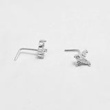 925 Silver L Bend Stud Nose Ring 20G Nose Body Piercing 8pcs
