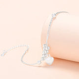 925 Silver LOVE Heart Bracelet Wedding Jewelry Girls Christmas