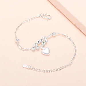 925 Silver LOVE Heart Bracelet Wedding Jewelry Girls Christmas