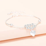 925 Silver LOVE Heart Bracelet Wedding Jewelry Girls Christmas