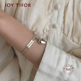 925 Sterling Silver LOVE Heart Pendant Bracelet For Women