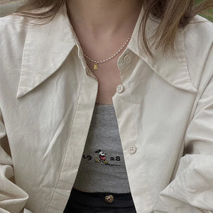 925 Silver LOVE Vintage Olive Beads Chain Necklace For Women