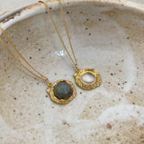 925 Silver Labradorite Pendant Necklace Clear Quartz Gemstone Party Jewelry