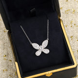 925 Silver Necklace Bow Charm Pendant Classic Jewelry Party