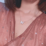 925 Silver Necklace Bow Charm Pendant Classic Jewelry Party