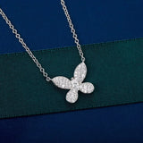 925 Silver Necklace Bow Charm Pendant Classic Jewelry Party