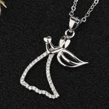 925 Silver Lady Angle Pendant Necklace for Women