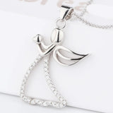 925 Silver Lady Angle Pendant Necklace for Women