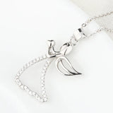 925 Silver Lady Angle Pendant Necklace for Women