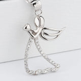 925 Silver Lady Angle Pendant Necklace for Women