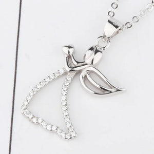 925 Silver Lady Angle Pendant Necklace for Women
