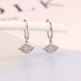925 Silver Lip Mouth Zircon Piercing Hoop Earring Women Accessories