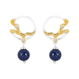 925 Silver Lapis Lazuli Earrings Chinese Style EH120