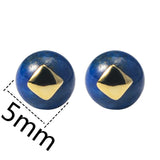 925 Sterling Silver Lapis Lazuli Stud Earrings For Women Retro Style Vintage