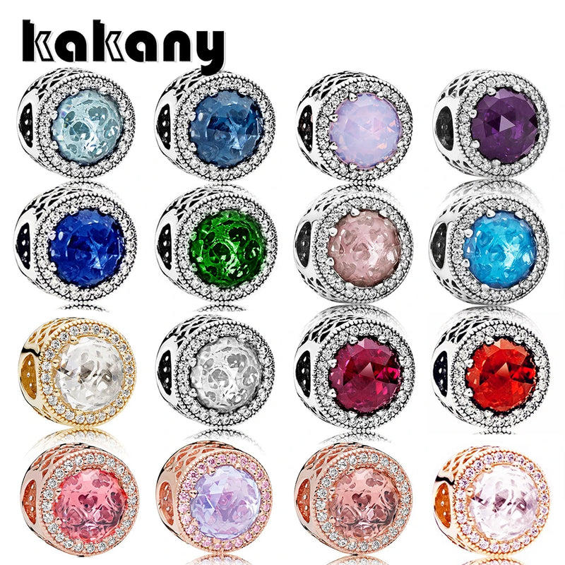 925 Silver Large Gem Beaded Multicolor Selection for Charm Bracelets
