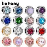 925 Silver Large Gem Beaded Multicolor Selection for Charm Bracelets