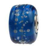 925 Silver Large Hole Colorful Flowers Music Note Glass Charm Bead