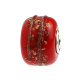 925 Silver Large Hole Colorful Flowers Music Note Glass Charm Bead