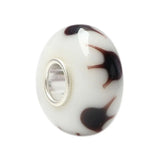 925 Silver Large Hole 3D Colorful Flowers Glass Charm Beads