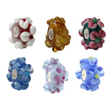 925 Silver 3D Plant Flowers Glass Charm Beads European Bracelet Jewelry