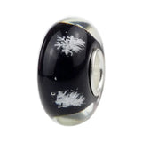 925 Silver 3D Colorful Snowflake Charm Glass Bead for Bracelet