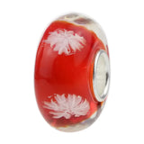 925 Silver 3D Colorful Snowflake Charm Glass Bead for Bracelet