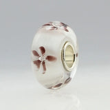 925 Silver 3D Flowers Glass Beads Charm for Bracelet