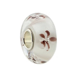 925 Silver 3D Flowers Glass Beads Charm for Bracelet