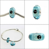 925 Silver 3D Flowers Glass Charm Beads for European Bracelet