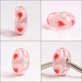 925 Silver 3D Flowers Glass Charm Beads for European Bracelet