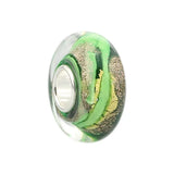 925 Sterling Silver Foil Glass Charm Beads for Bracelet