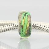 925 Sterling Silver Foil Glass Charm Beads for Bracelet