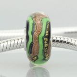 925 Sterling Silver Foil Glass Charm Beads for Bracelet