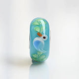 925 Silver 3D Little Bird Glass Charm Bead for European Bracelet