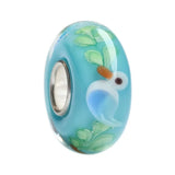 925 Silver 3D Little Bird Glass Charm Bead for European Bracelet