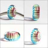 925 Sterling Silver Large Hole 3D Flowers Heart Glass Beads