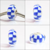 925 Sterling Silver Large Hole 3D Flowers Heart Glass Beads