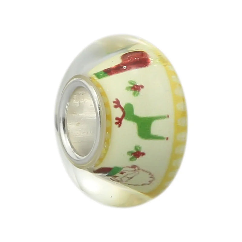 925 Sterling Silver Christmas Cartoon Charm Beads for European Bracelet