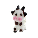 925 Sterling Silver 3D Animal Calf Charm Glass Bead for European Bracelet