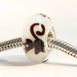 925 Silver Colorful 3D Squirrel Charm Glass Beads for Bracelet