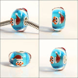 925 Silver Christmas Charm Glass Beads Fit European Bracelet