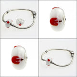925 Silver Christmas Charm Glass Beads Fit European Bracelet
