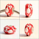 925 Silver Christmas Charm Glass Beads Fit European Bracelet