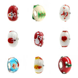 925 Silver Christmas Charm Glass Beads Fit European Bracelet