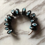 925 Sterling Silver 3D Angel Eye Glass Charm Bead for Bracelet