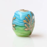 925 Silver Colorful Flowers & Tree Glass Charm Beads