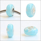 925 Silver Colorful 3D Flowers Charm Glass Beads European Bracelet Jewelry