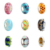 925 Silver Colorful 3D Flowers Charm Glass Beads European Bracelet Jewelry